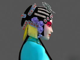 Female Chinese Peking Opera Character 3d model preview