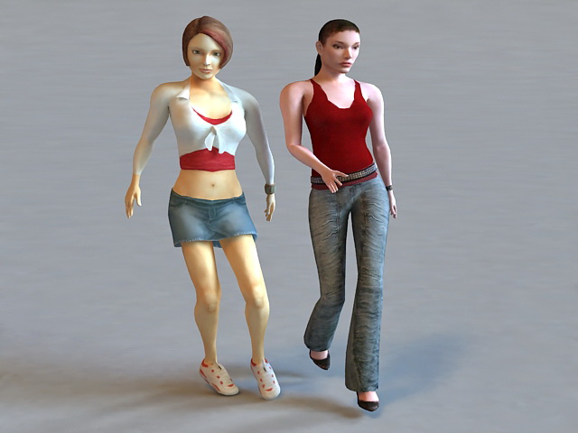 Need for Speed Underground 2 Girls 3d rendering