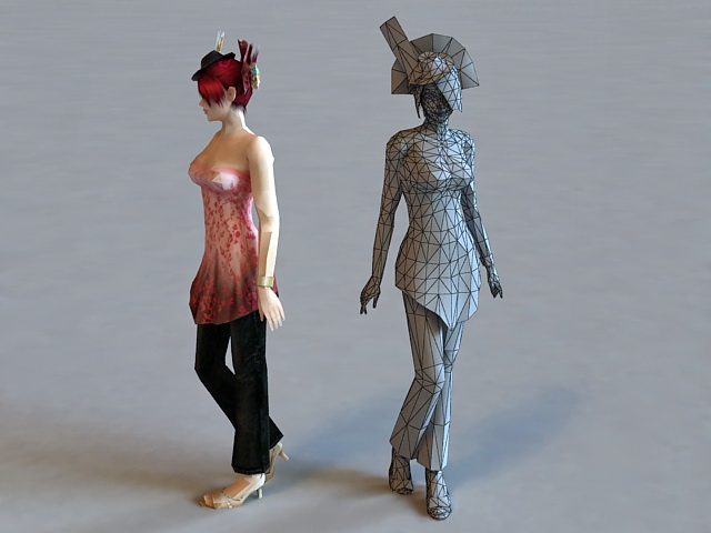 Elegant Lady 3d rendering