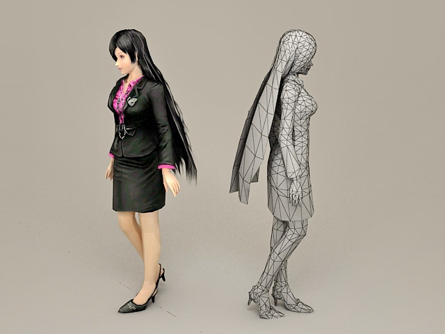Fashion Office Girl 3d rendering