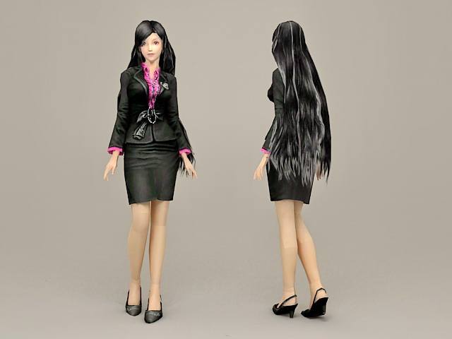 Fashion Office Girl 3d rendering