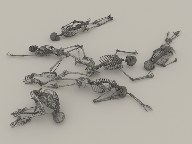 Human Skeletons 3d rendering