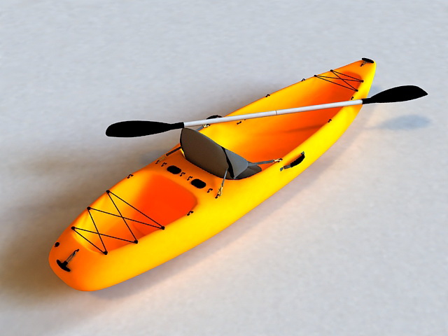 Fishing Kayak 3d rendering