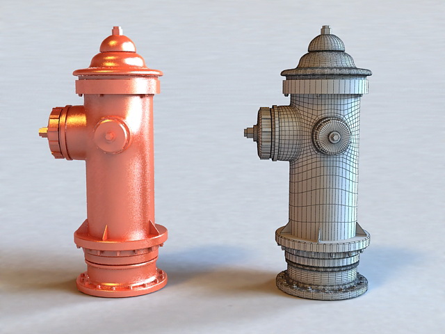 Fire Hydrant 3d rendering
