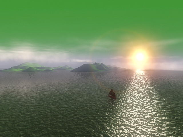 Sea Sunset Scenes 3d rendering