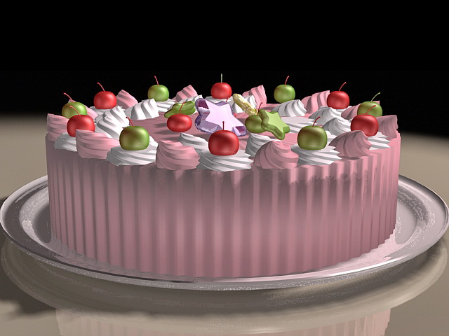 Pink Cake 3d rendering