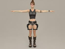 Female Fantasy Adventurer 3d model preview