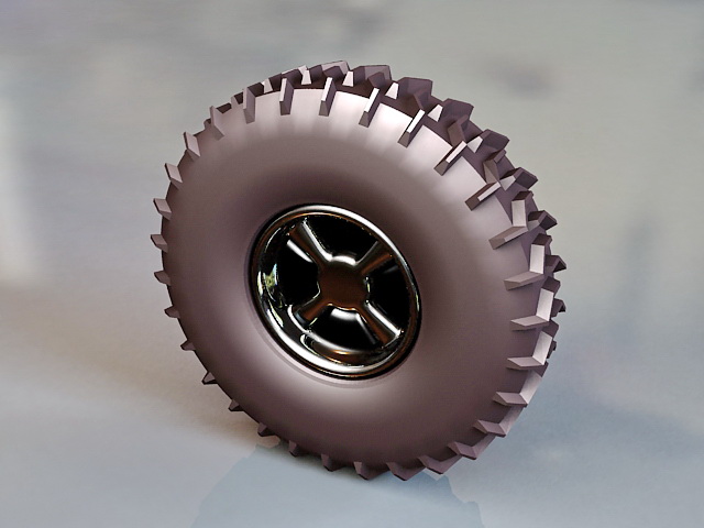 Offroad Tire Wheel 3d model 3ds Max files free download