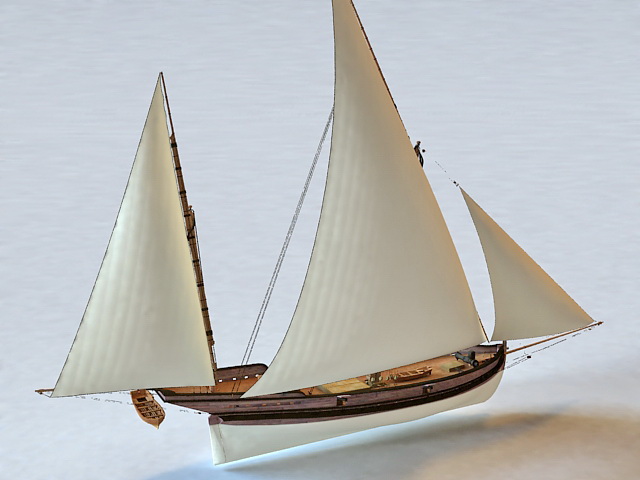 Spanish Clipper Sailing Ship 3d model 3ds Max files free 