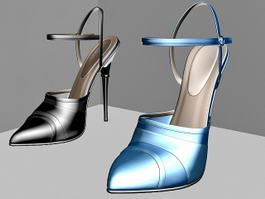 Pointed Toe Court Shoes 3d model preview