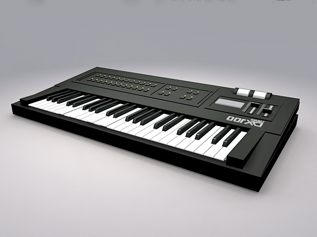 Animated Keyboard Instrument 3d rendering