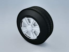Car Wheel and Tire 3d model preview