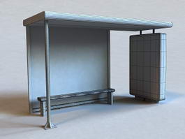 Bus Stop Shelter 3d model preview