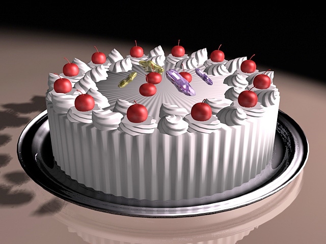 Fresh Fruit Cake 3d rendering