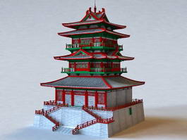 Chinese Pagoda Architecture 3d model preview