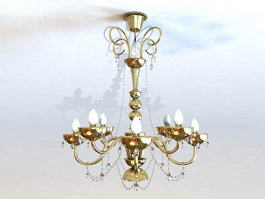 Colonial Brass Chandelier 3d model preview
