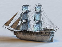 Sailing Warship 3d model preview