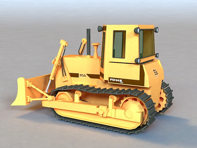 Construction Bulldozer 3d rendering