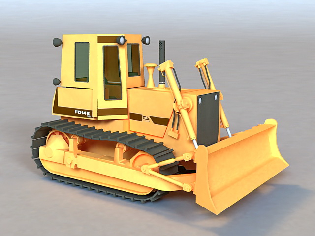 Construction Bulldozer 3d rendering