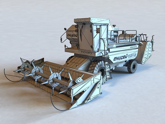 Harvesting Machine 3d rendering