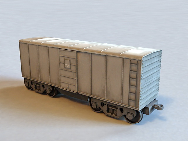 Small Railroad Boxcar 3d rendering