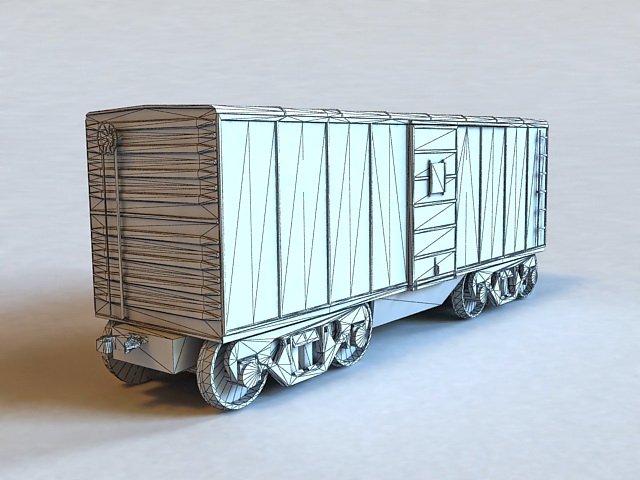Small Railroad Boxcar 3d rendering