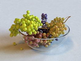 Grapes in Bowl 3d preview