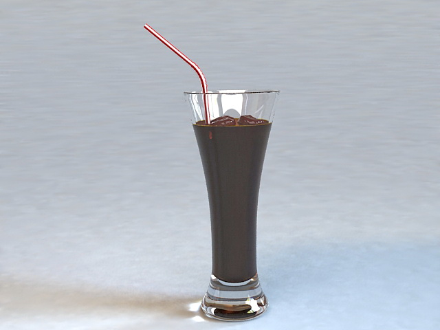 Glass of Cola 3d rendering