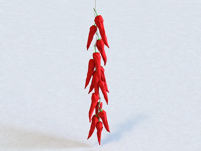 Chili Pepper Bunch 3d rendering