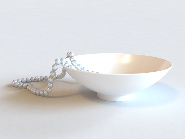 Pearl Necklace 3d rendering