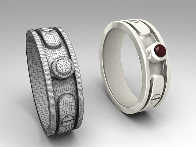Metal Cuff Bracelet 3d rendering