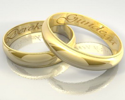 Wedding Rings 3d rendering
