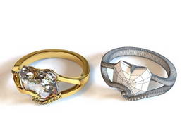 Diamond Wedding Ring 3d model preview