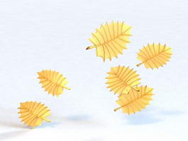 Gold Plated Leaf Charms 3d model preview