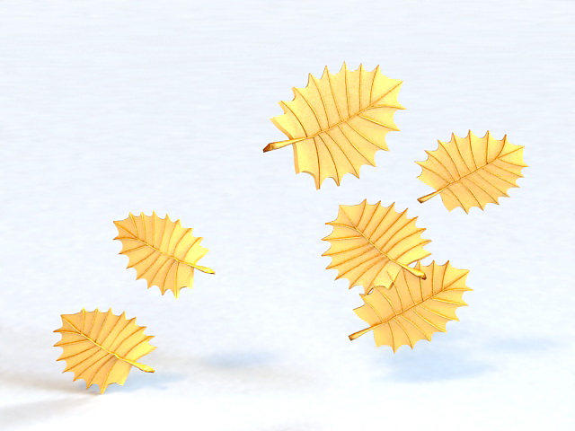 Gold Plated Leaf Charms 3d rendering