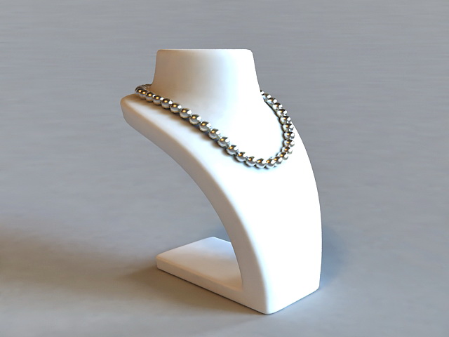 Pearl Necklace On Mannequin 3d rendering