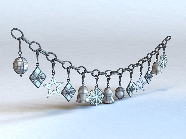 Christmas Bell Necklace 3d rendering
