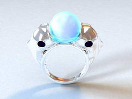 Dolphin Gemstone Ring 3d model preview