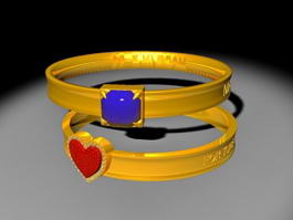 Ancient Couple Rings 3d model preview