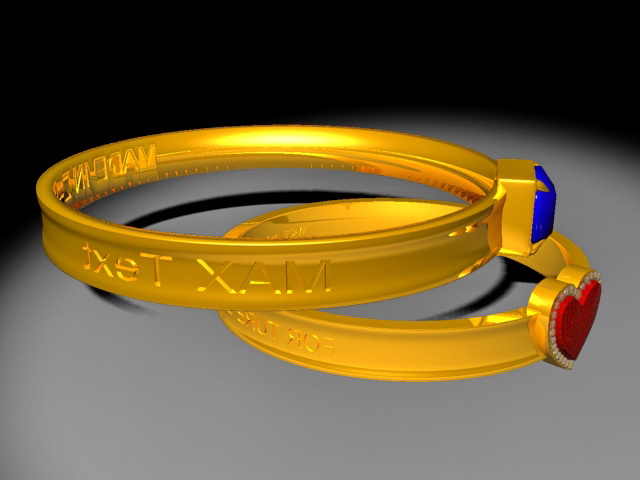 Ancient Couple Rings 3d rendering