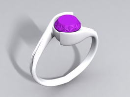 Purple Gemstone Ring 3d model preview