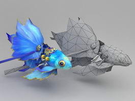 Blue Goldfish 3d preview