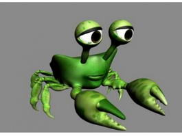 Green Cartoon Crab 3d model preview