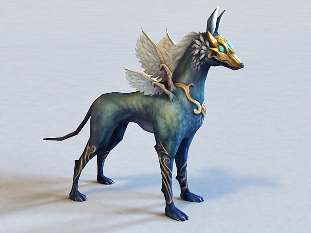 Premium AI Image  A fantasy wolf with wings and a rainbow on the wings
