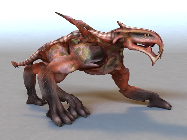 Felhound Monster Rigged & Animated 3d rendering