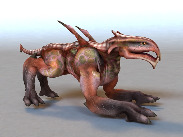 Felhound Monster Rigged & Animated 3d rendering