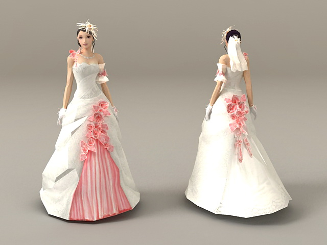 Beautiful Bride 3d rendering