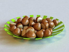 Chestnuts on Plate 3d model preview