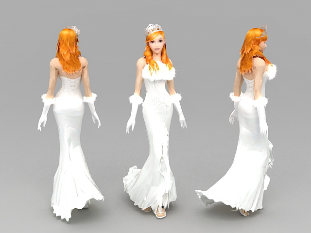 Blonde Bride 3d rendering