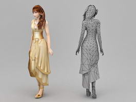 Girl Formal Dresses 3d model preview